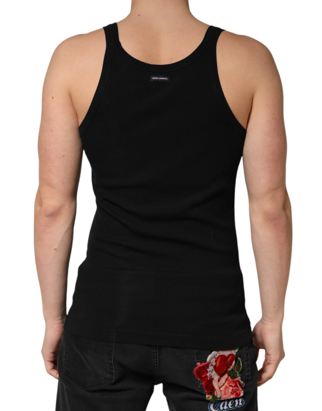 Dolce & Gabbana Black Sleeveless Round Neck Tank Top  T-shirt