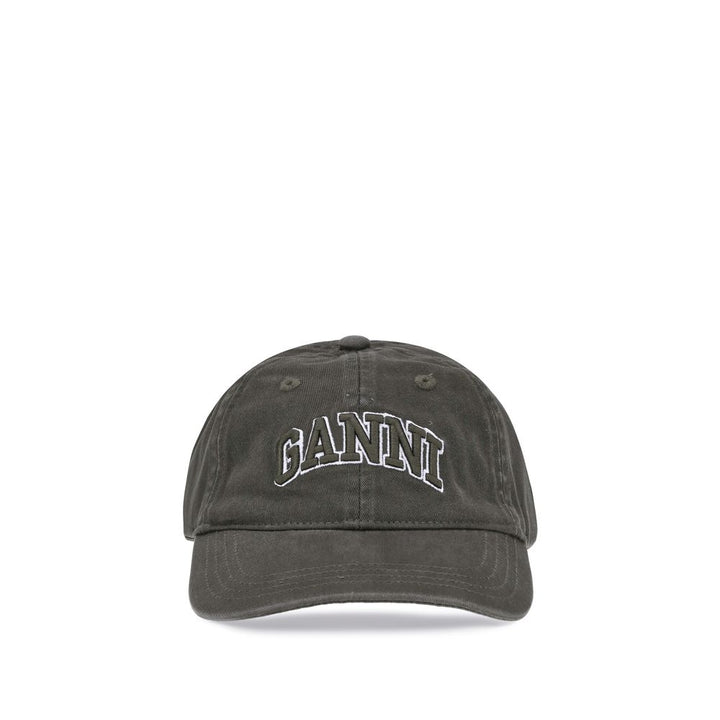 Ganni Green Cotton Cap (Baseball Hat)