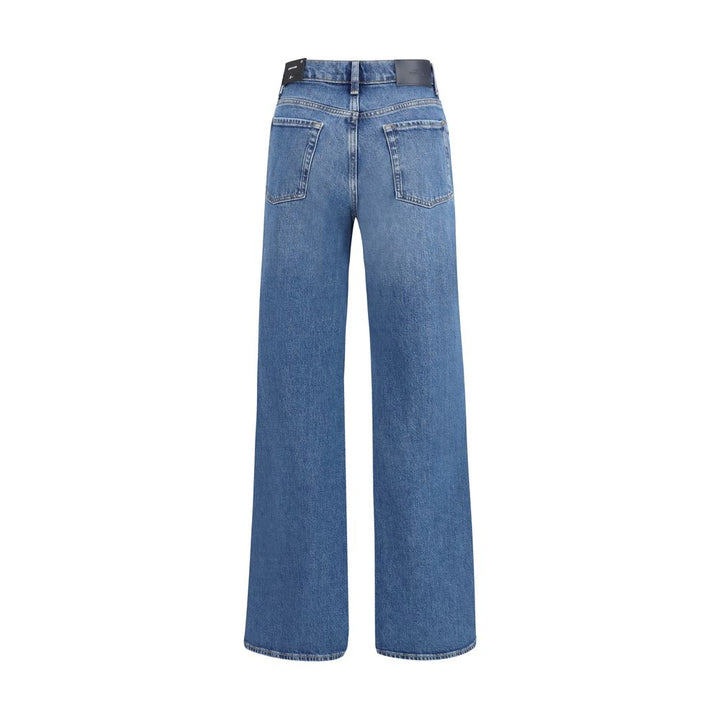 7FOR Blue Cotton Flared Jeans