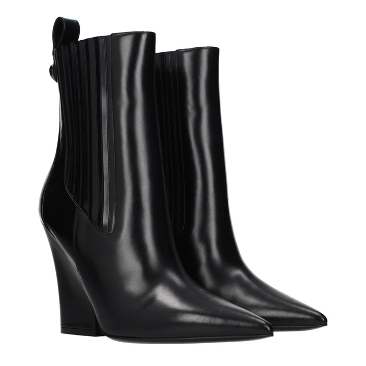 Valentino Garavani Black Leather Ankle Boots