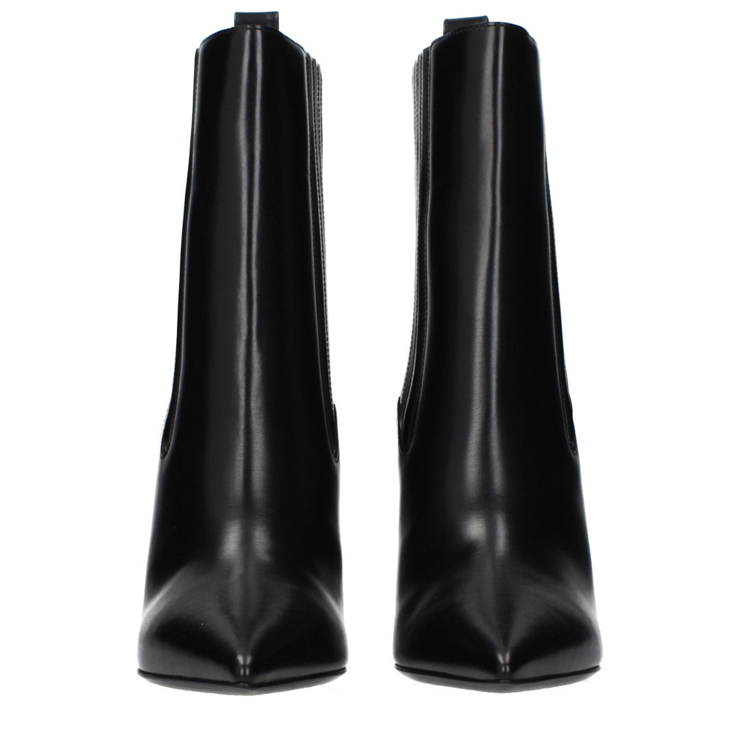 Valentino Garavani Black Leather Ankle Boots