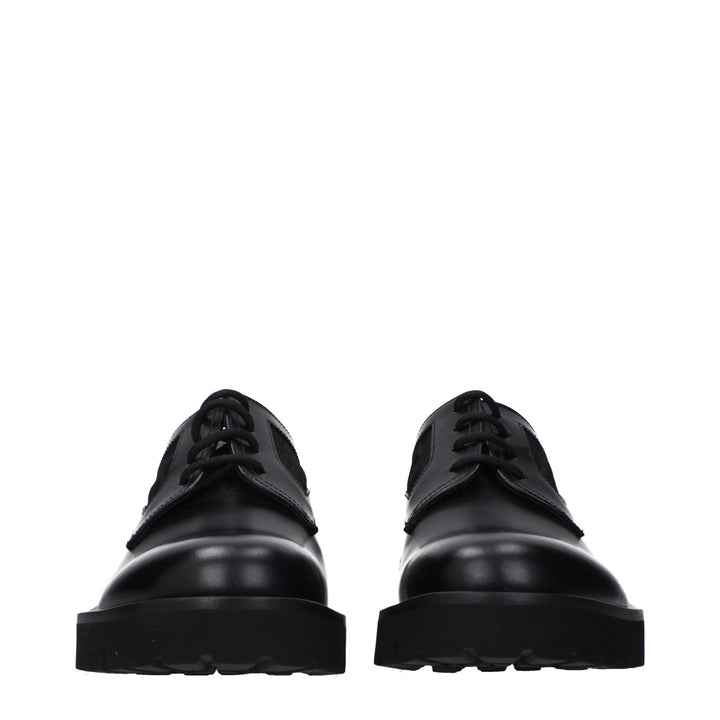 Valentino Garavani Black Leather Oxfords And Derbies