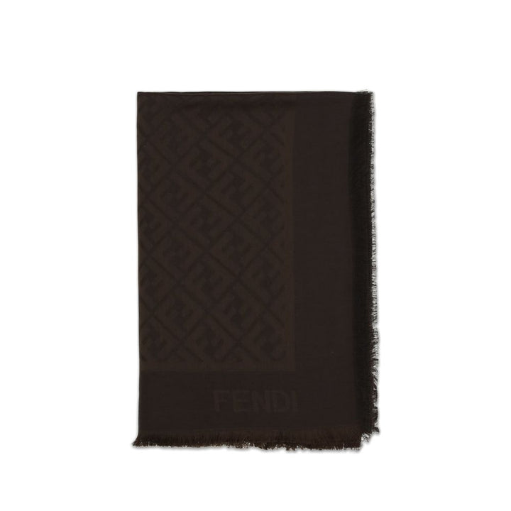 Fendi Brown Silk Scarf