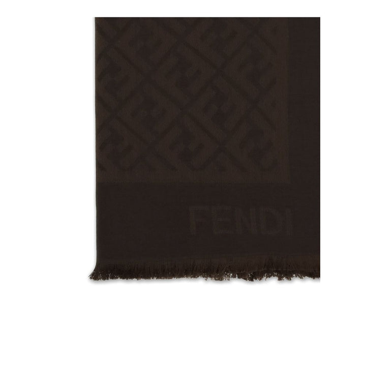 Fendi Brown Silk Scarf