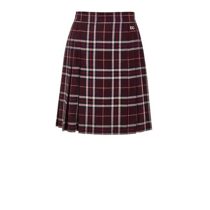 Dolce & Gabbana Bordeaux Wool Mini Skirt