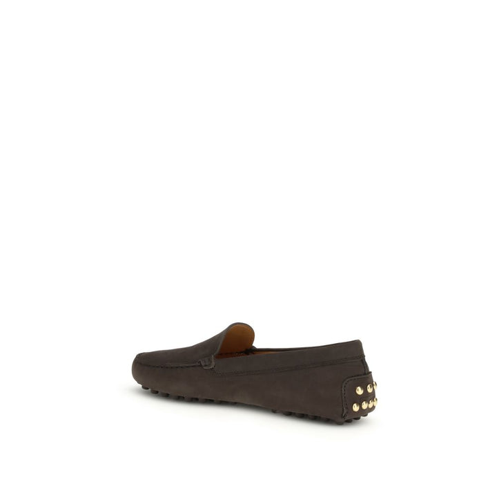 Tod's Brown Calf Leather Bos Taurus Slip-On Loafers
