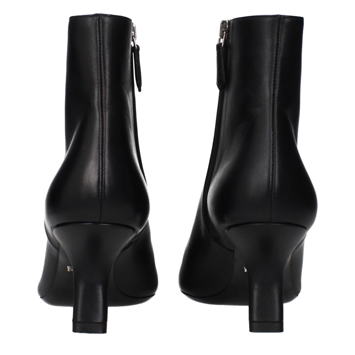 Prada Black Leather Ankle Boots