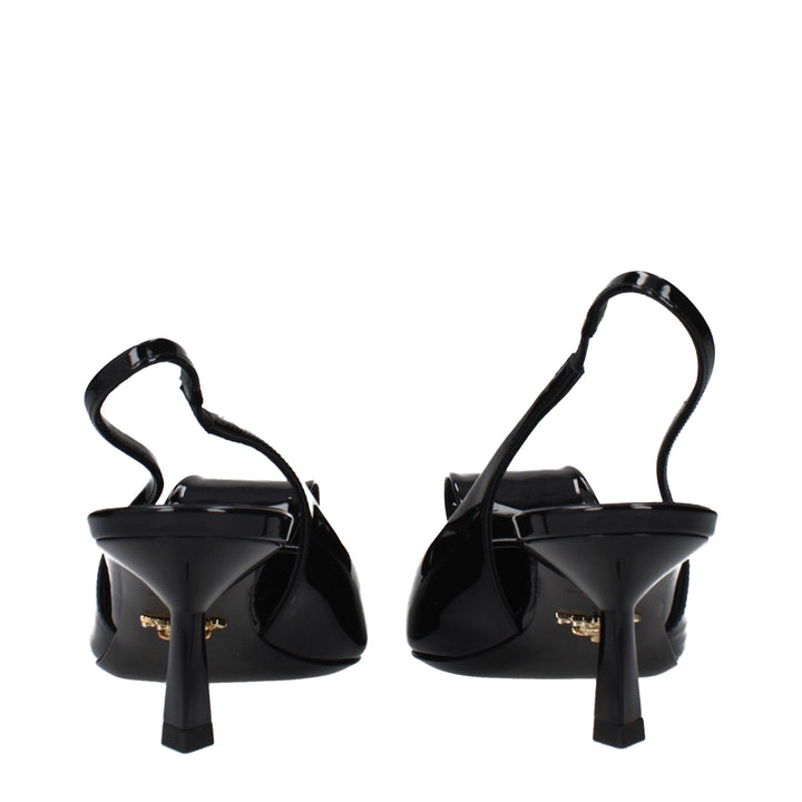 Prada Black Leather Stiletto Heel Sandals