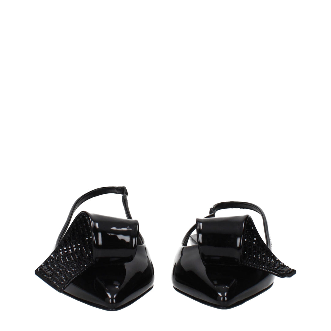 Prada Black Leather Flat Sandals