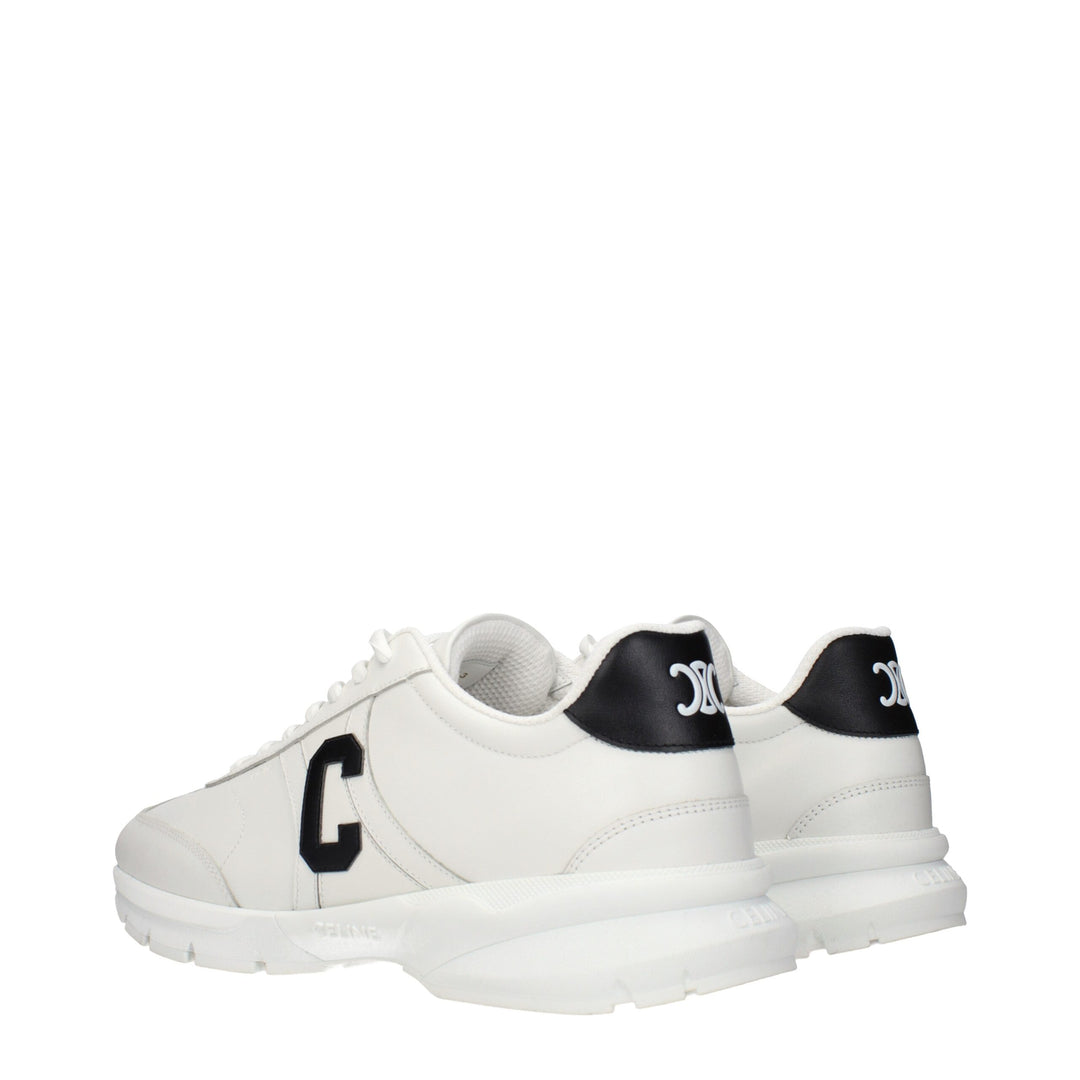 Celine White Leather Athletic Sneakers
