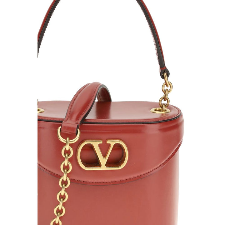 Valentino Garavani Red Calf Leather Bos Taurus Shoulder Bag