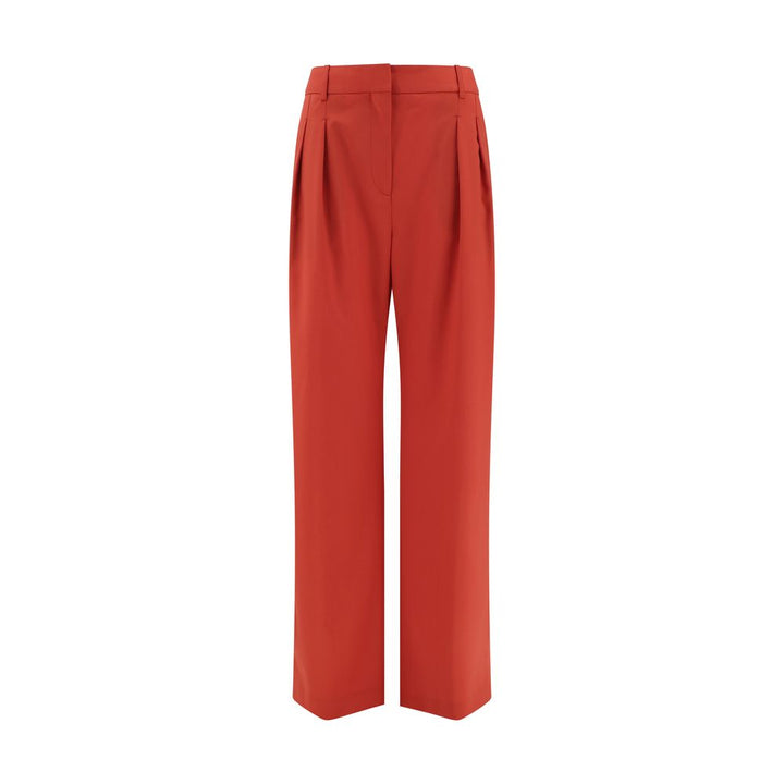 Loulou De Saison Red Fleece Wool Flared Pants