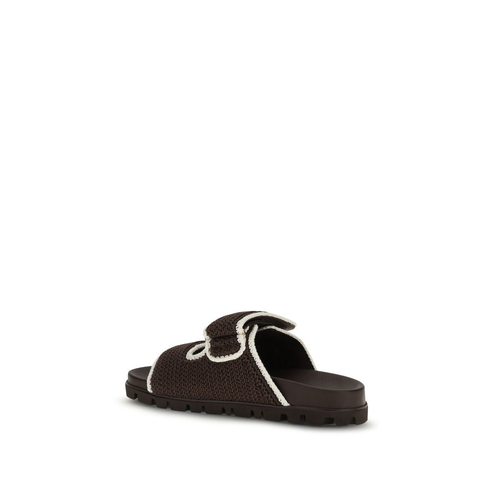 Miu Miu Brown Fabric Sandals
