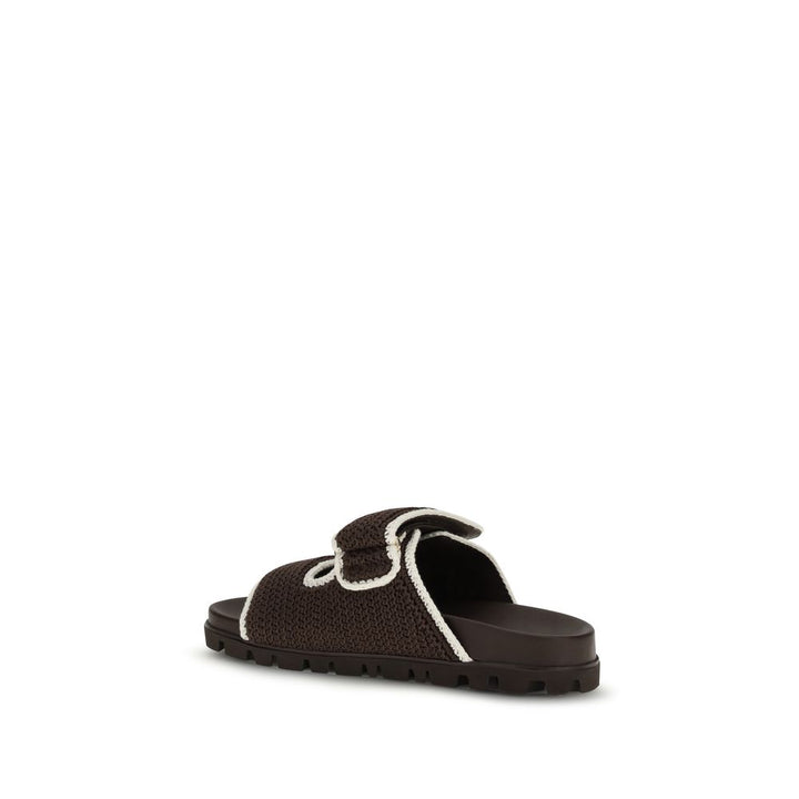 Miu Miu Brown Fabric Sandals