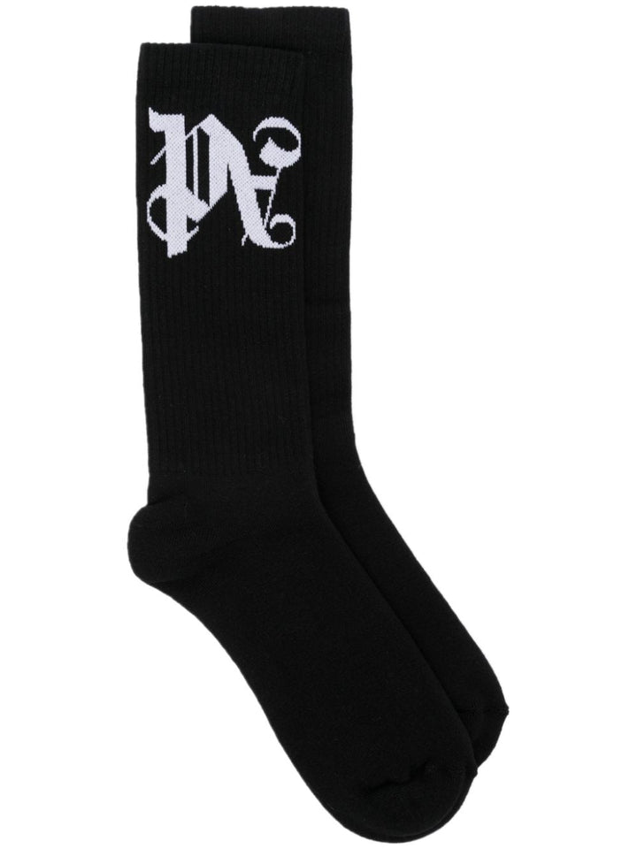 monogram-jacquard socks-1