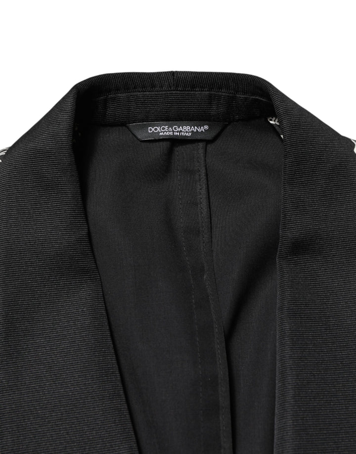Dolce & Gabbana Black Jazz Club Silk Single Breasted Blazer