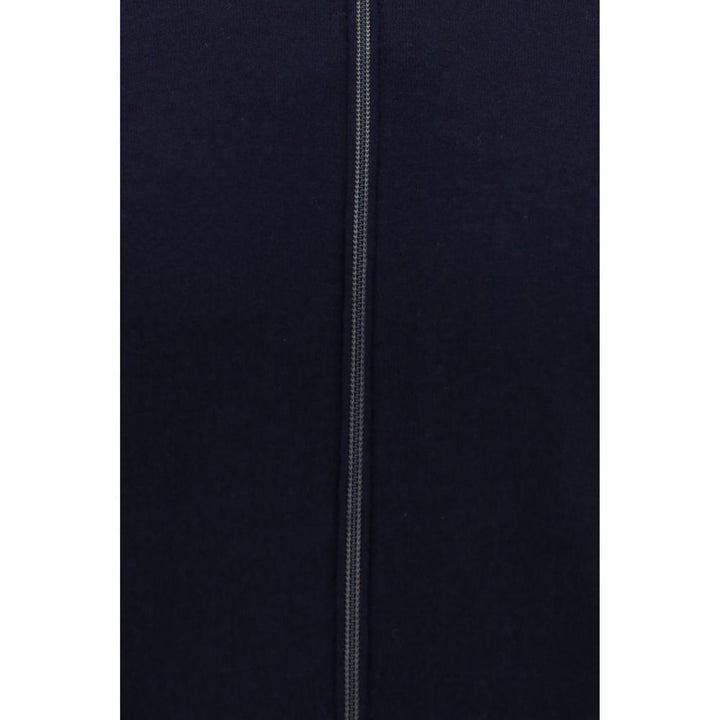 Brunello Cucinelli Blue Fleece Wool Cardigan