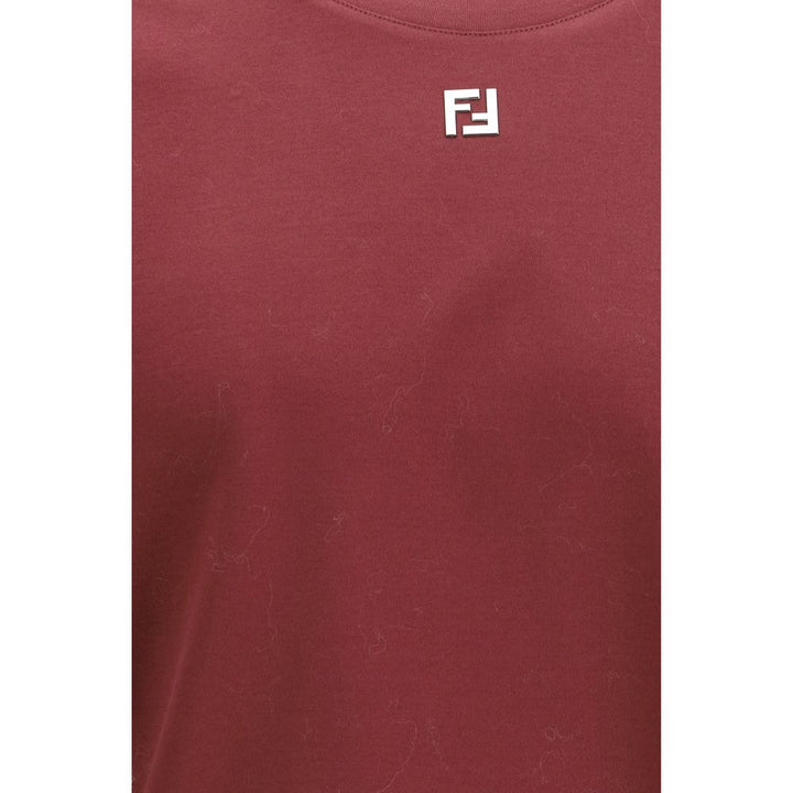 Fendi Bordeaux Cotton T-Shirt