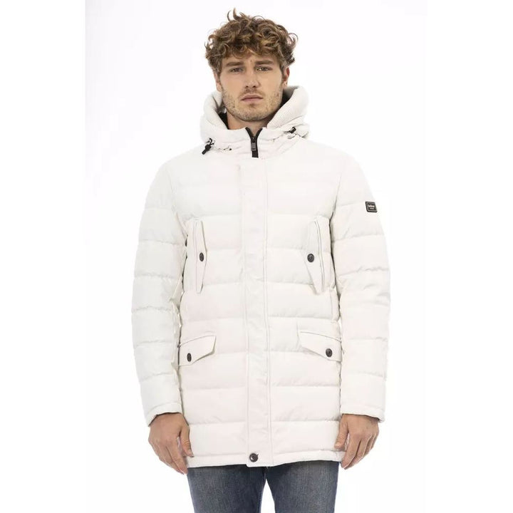 Baldinini Trend White Polyester Parka