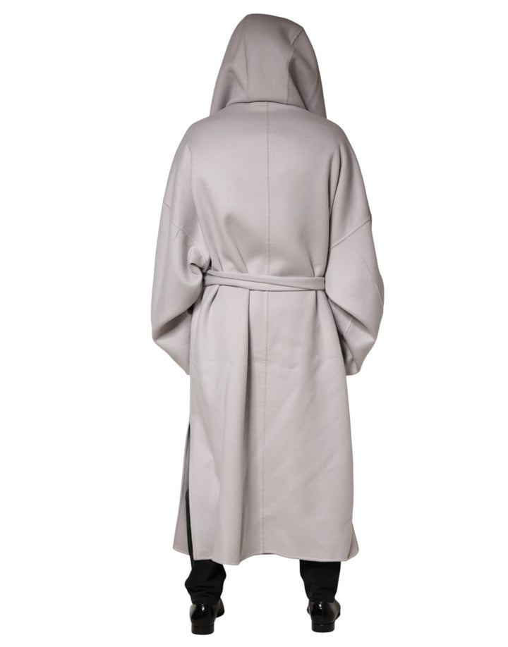 Dolce & Gabbana Off White Belted Long Trench Coat Men Jacket