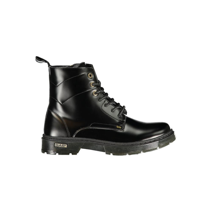 Gas Black Polyester Ankle Boots