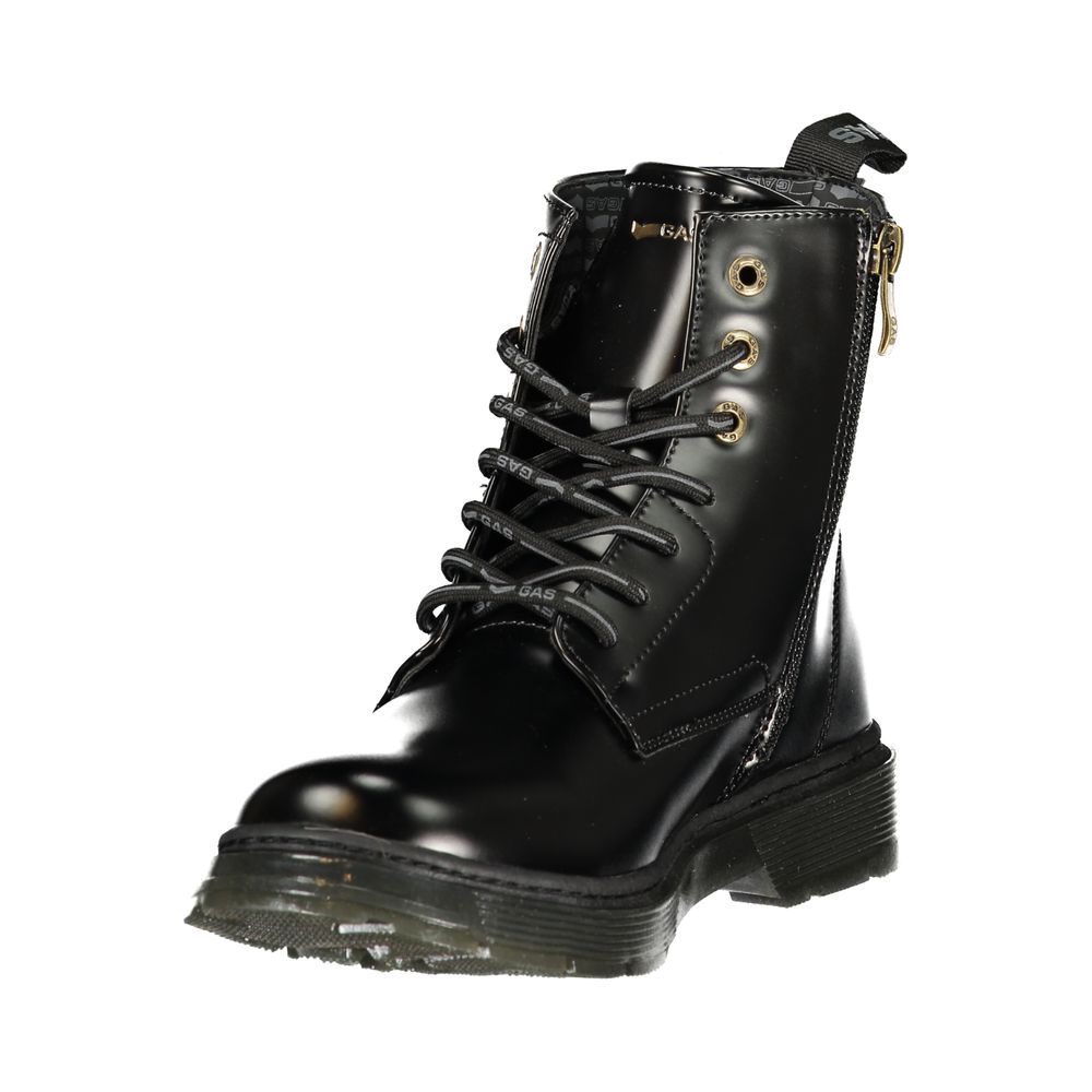 Gas Black Polyester Ankle Boots