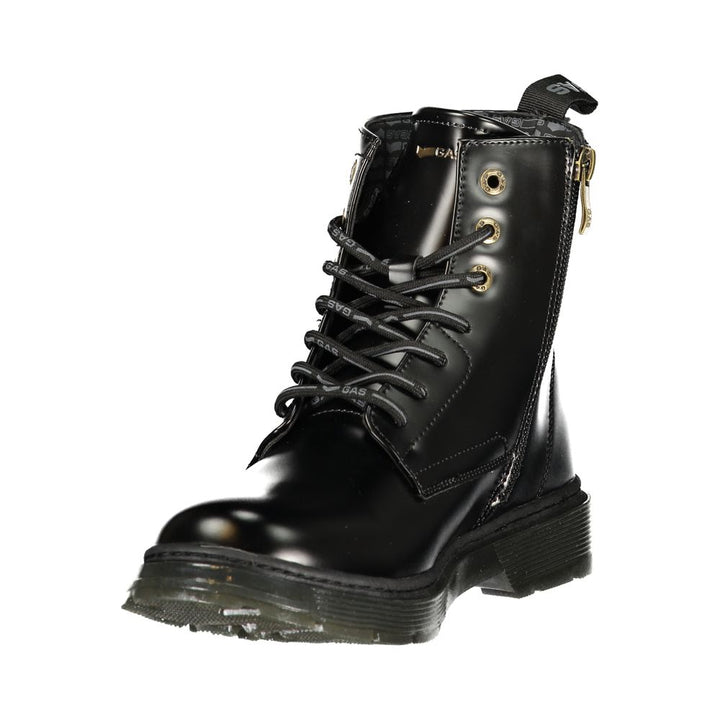 Gas Black Polyester Ankle Boots