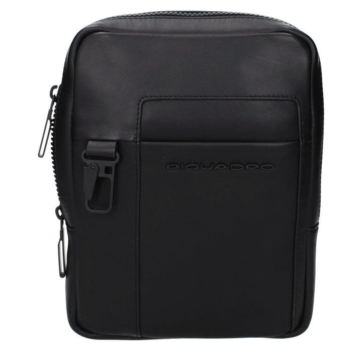 Piquadro Black Leather Crossbody Bag