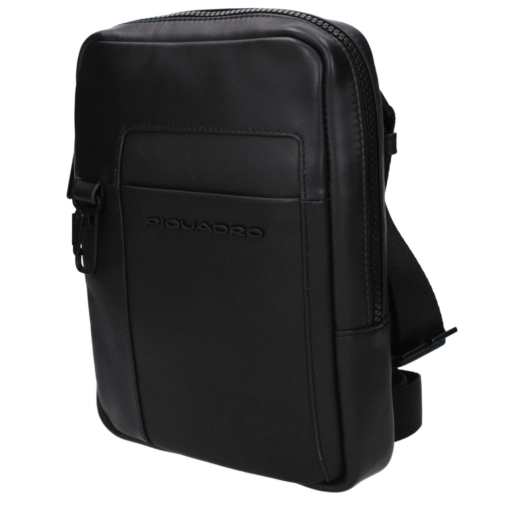 Piquadro Black Leather Crossbody Bag