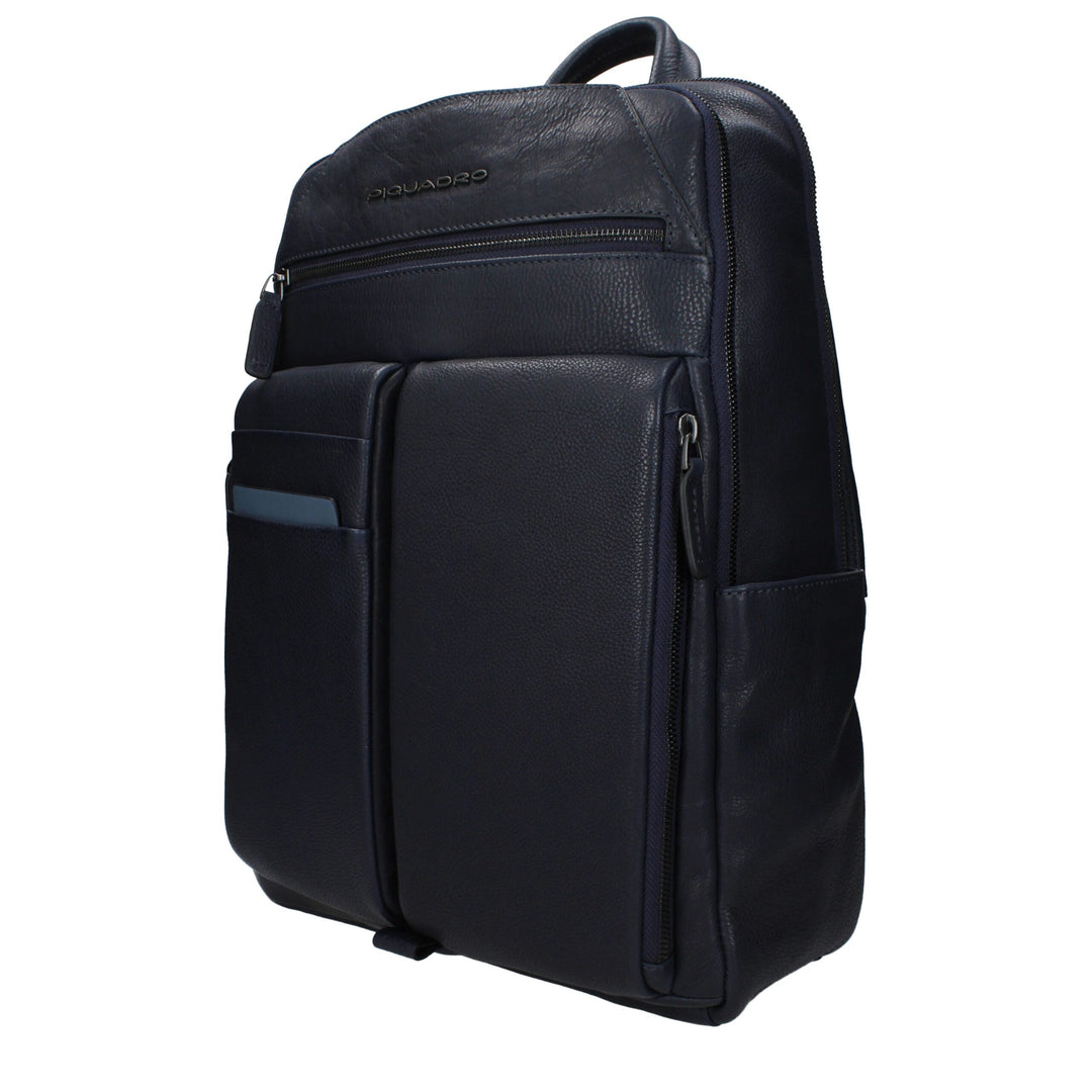 Piquadro Blue Leather Backpack