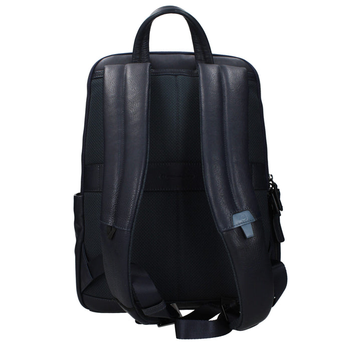 Piquadro Blue Leather Backpack
