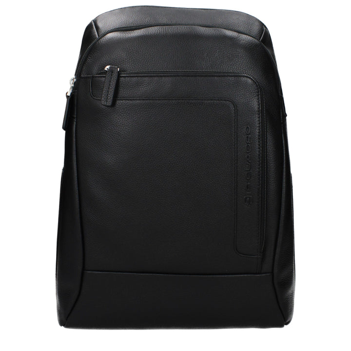 Piquadro Black Leather Backpack
