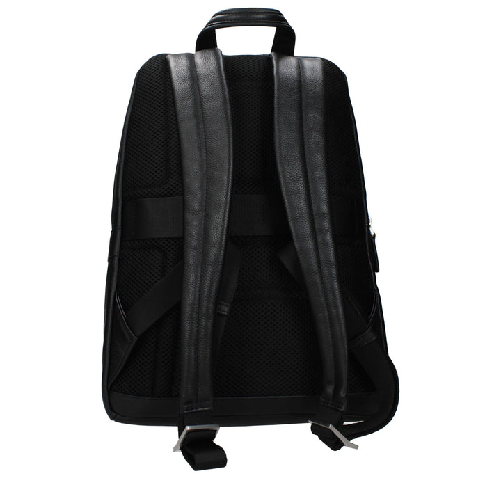 Piquadro Black Leather Backpack