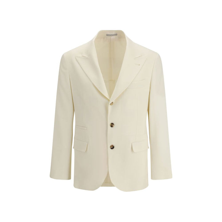 Brunello Cucinelli Cream Wool Blazer