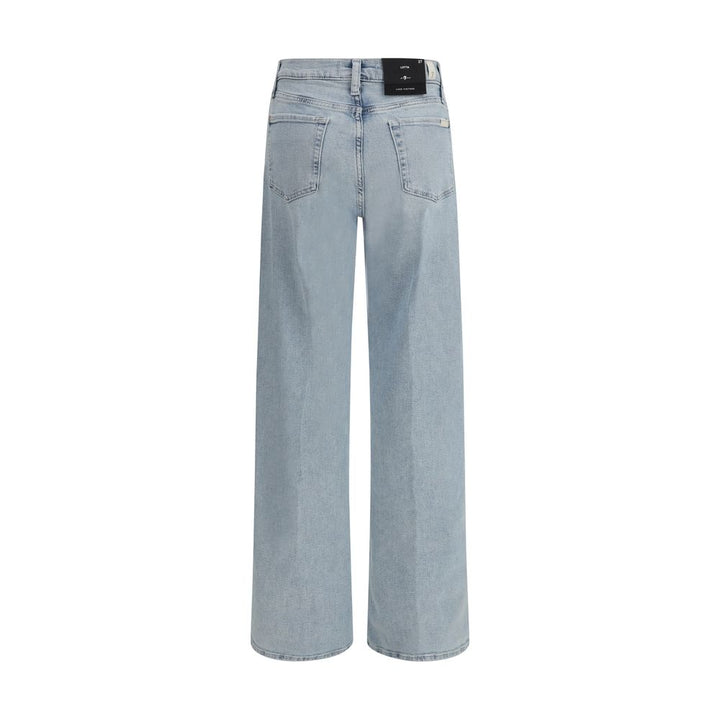 7FOR Light Blue Cotton Relaxed Fit Jeans