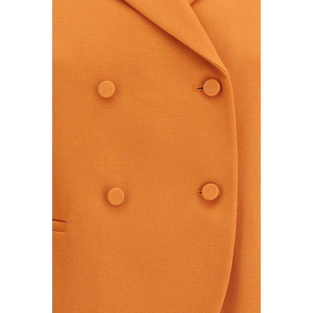 Fendi Orange Fleece Wool Coat