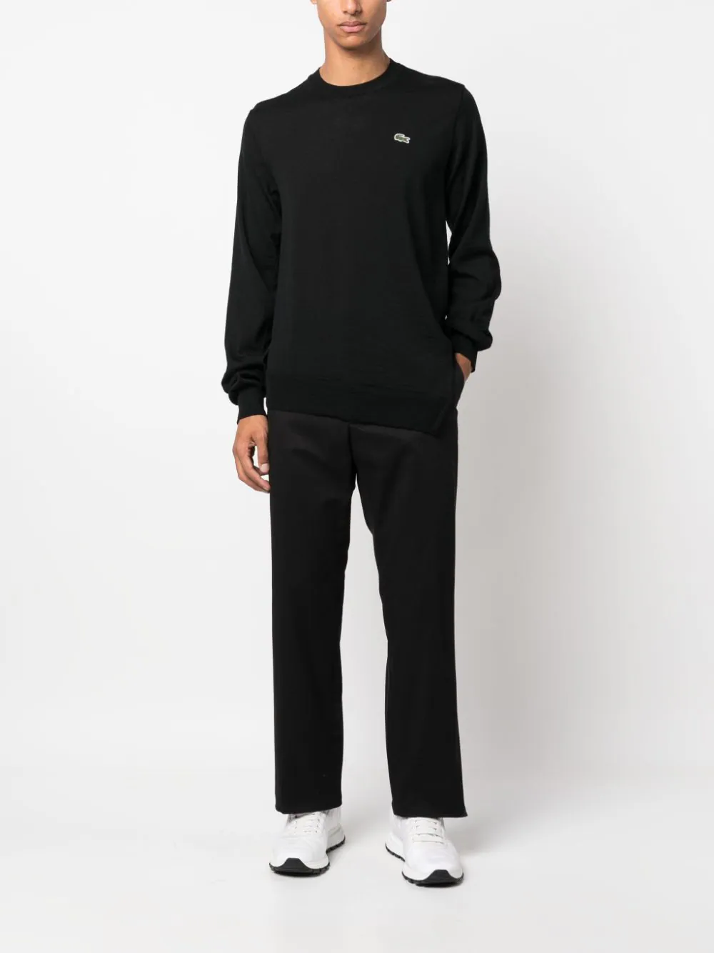 x Lacoste logo-patch wool jumper-3