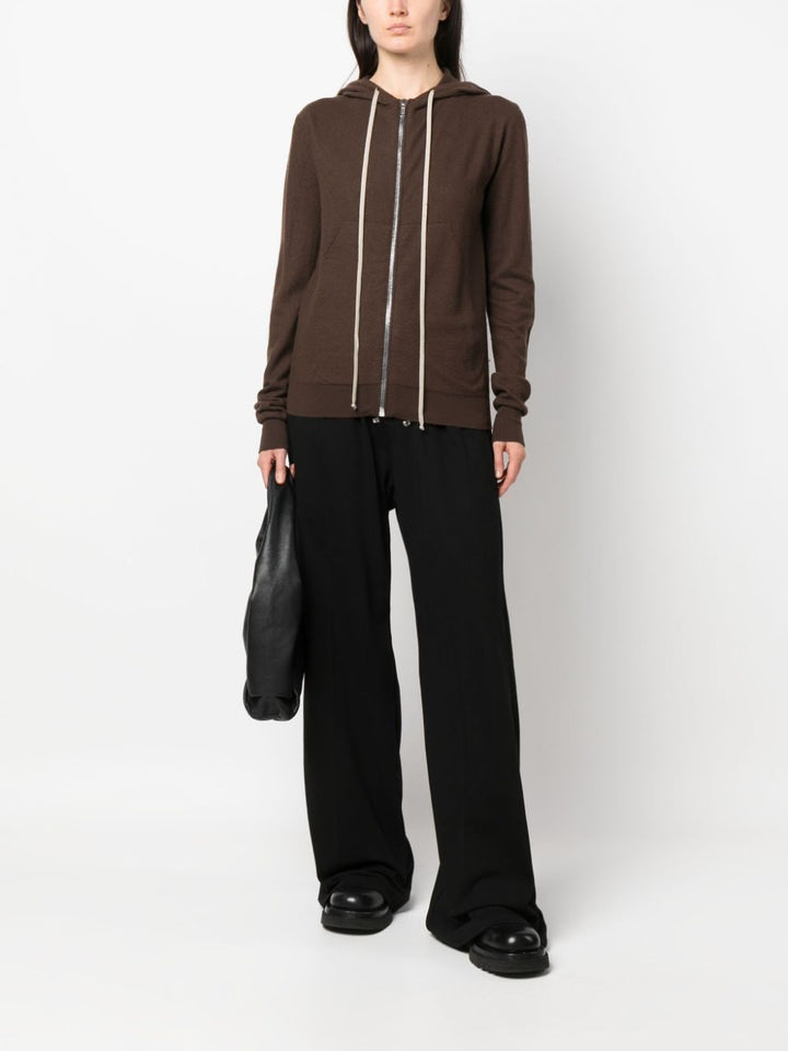 RICK OWENS zip-up cashmere hoodie-1