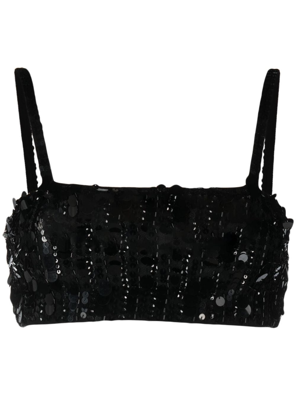 PAROSH sequin-embellished crop top-0
