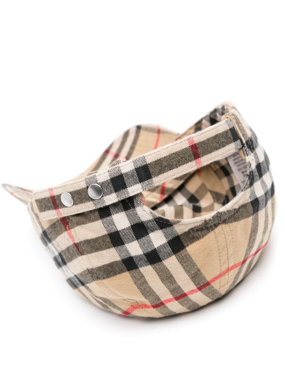 Vintage Check-pattern cotton cap-1