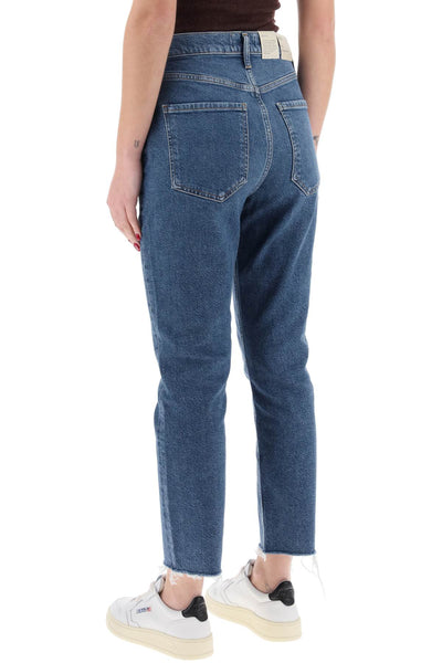 Agolde high-waisted straight cropped jeans in the-2