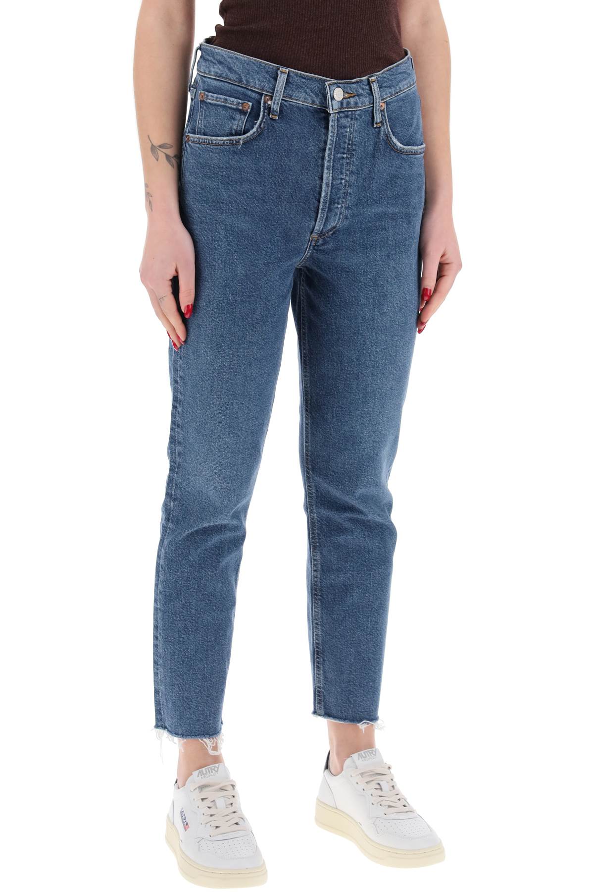 Agolde high-waisted straight cropped jeans in the-1