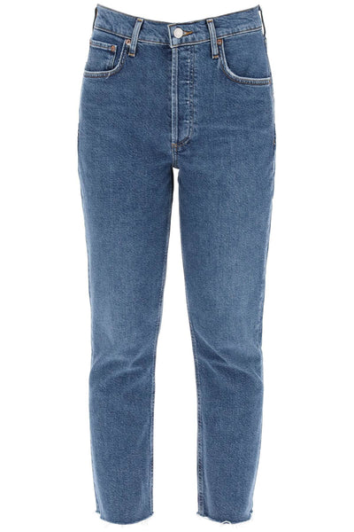 Agolde high-waisted straight cropped jeans in the-0