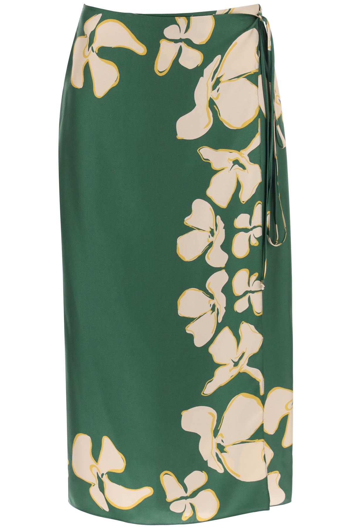 's silk floral wrap skirt-0