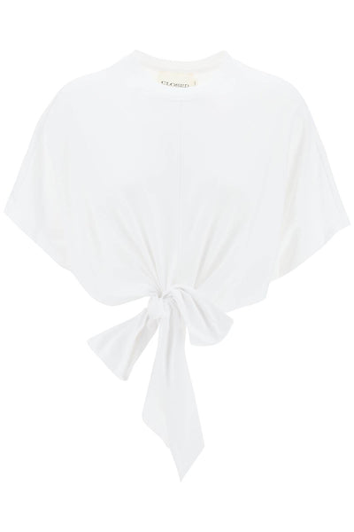 Closed t-shirt with knot detail-0