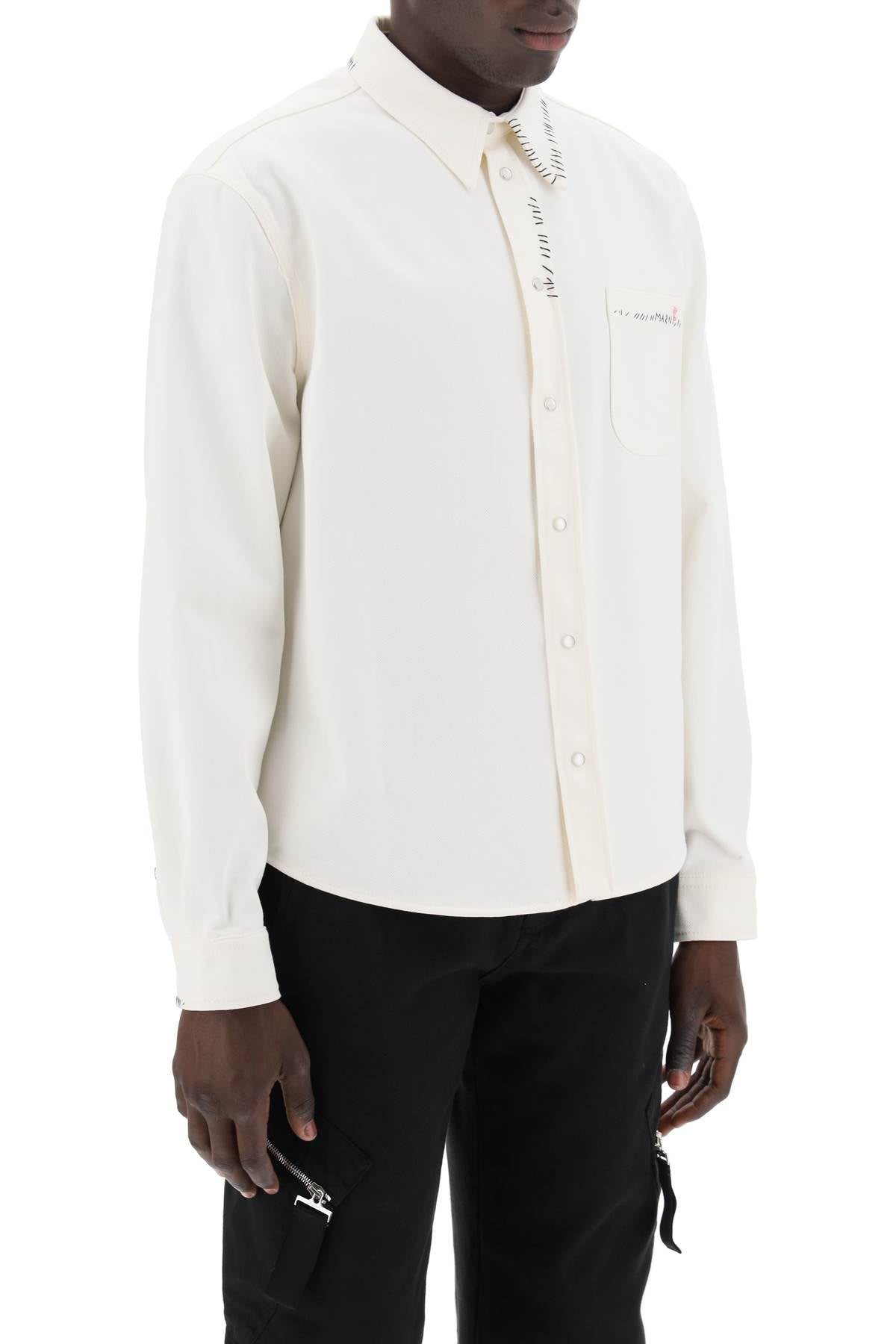 cotton drill overshirt in eight-1