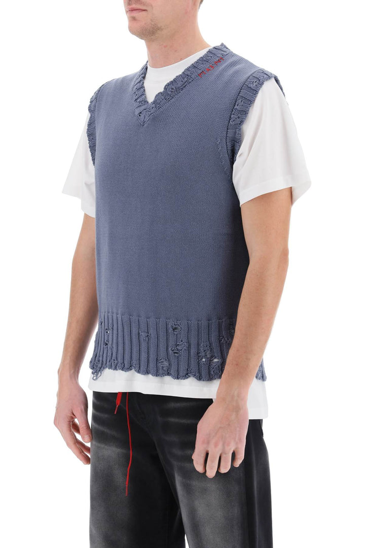 destroyed-effect vest in cotton-3