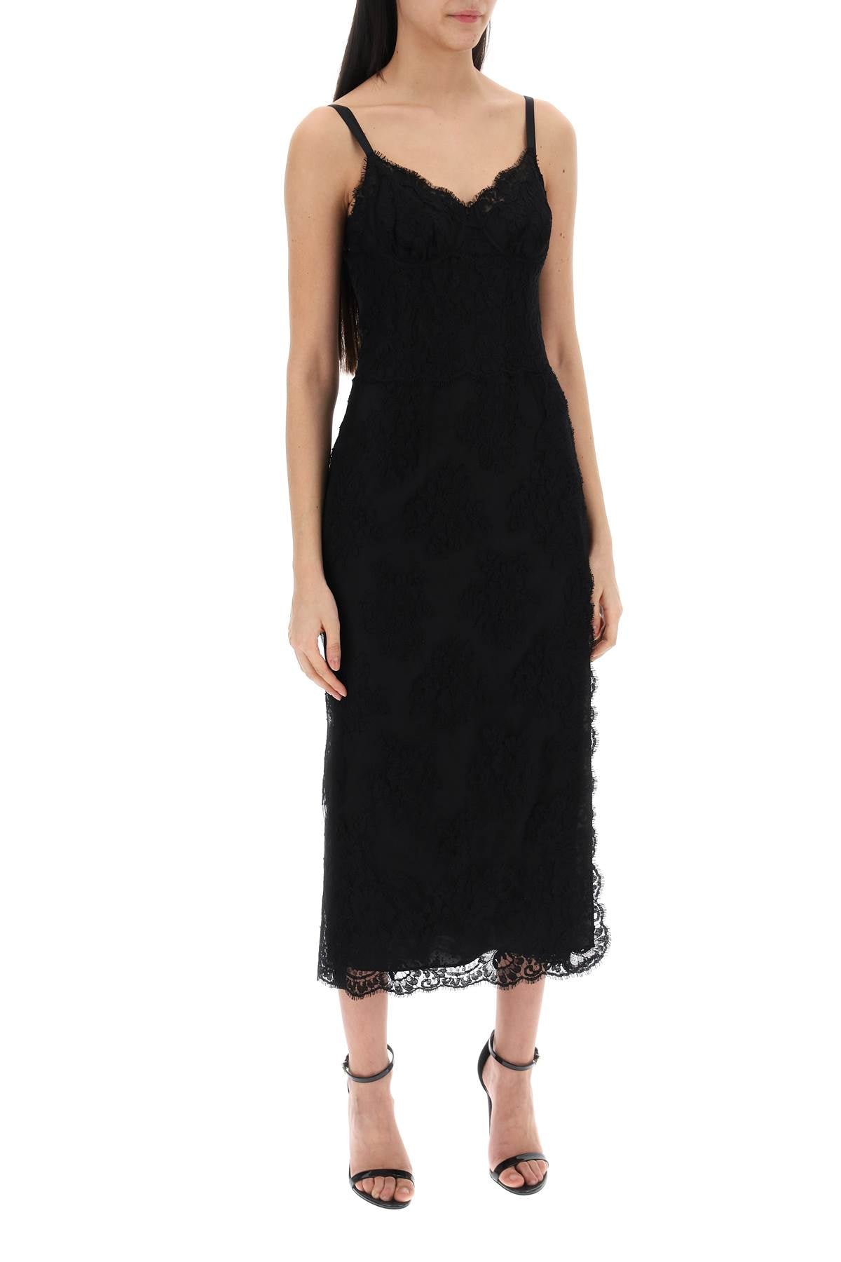 midi lace dress with slit-1