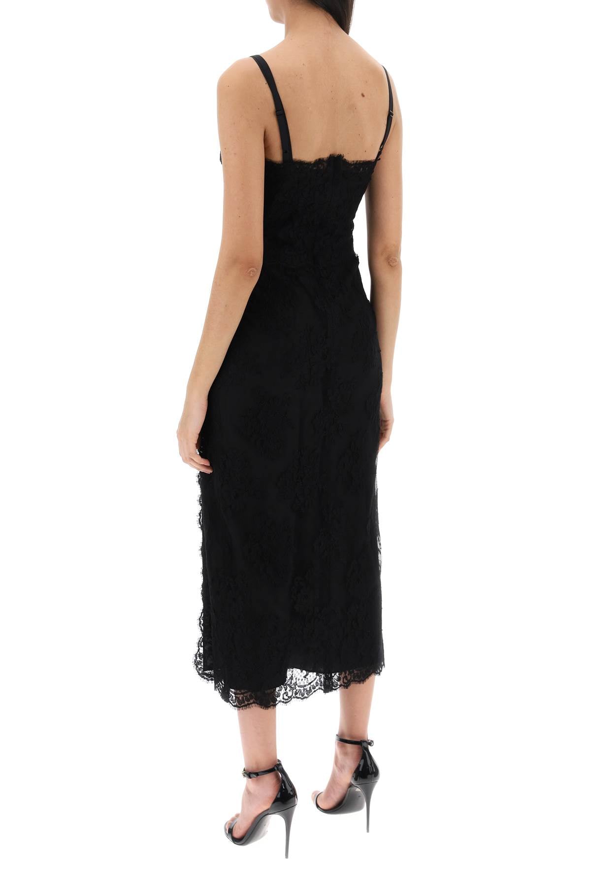 midi lace dress with slit-2