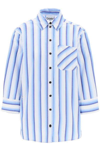 Ganni "oversized striped poplin shirt-0
